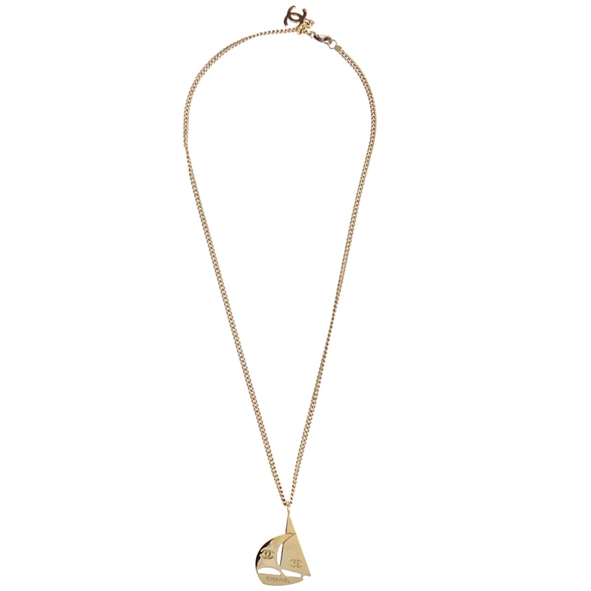 Chanel Gold Yacht Pendant Necklace 02S