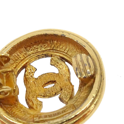 Chanel Button Clip-On Earrings Gold