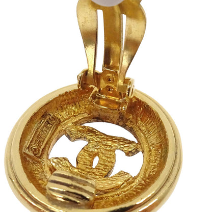 Chanel Button Clip-On Earrings Gold