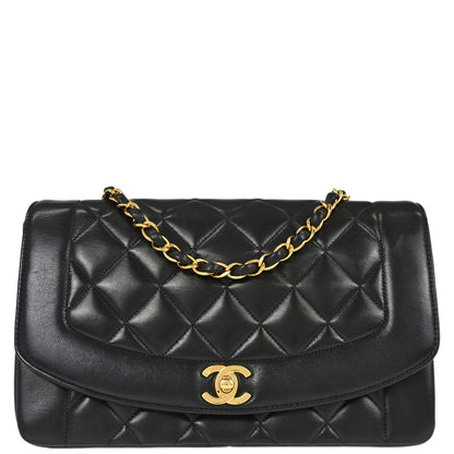 Chanel Black Lambskin Medium Diana Shoulder Bag