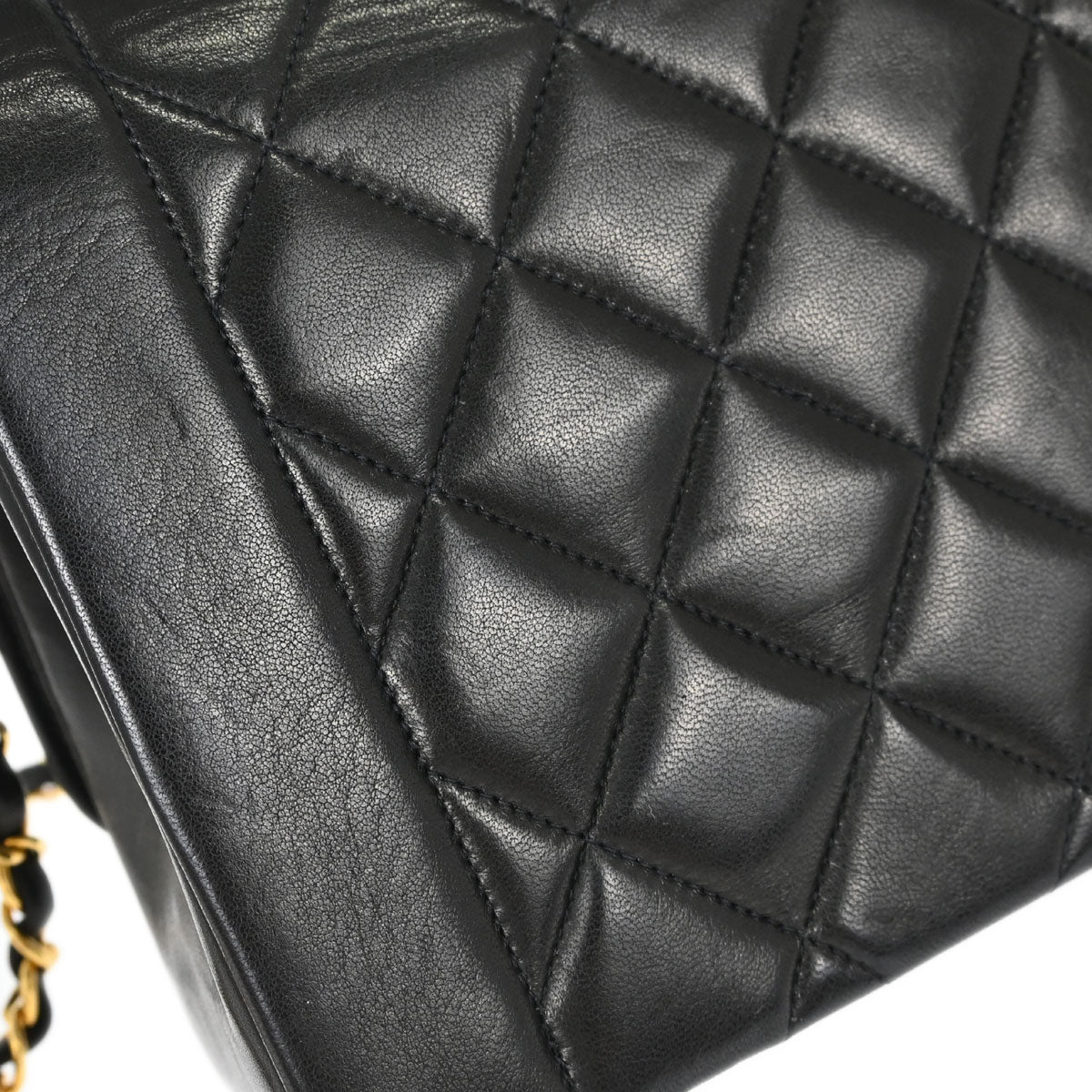 Chanel Black Lambskin Medium Diana Shoulder Bag