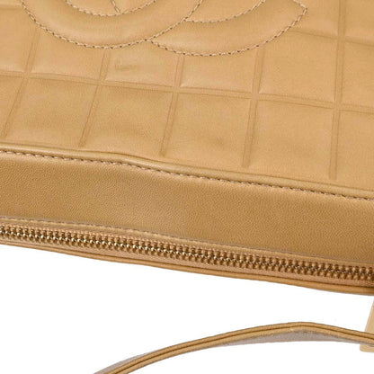 Chanel Beige Lambskin Choco Bar Handbag