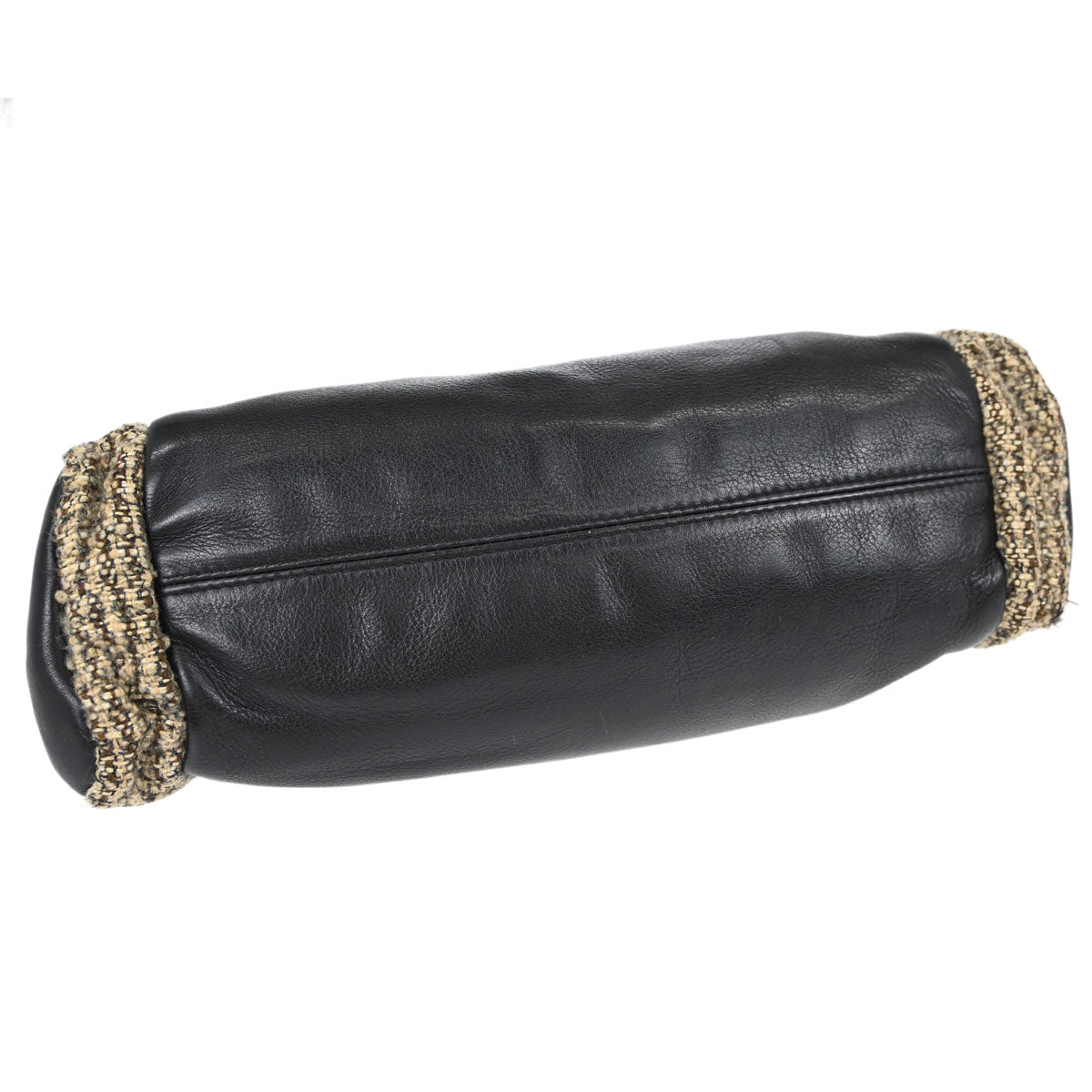 Chanel Black Calfskin Tweed Handbag