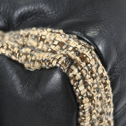 Chanel Black Calfskin Tweed Handbag