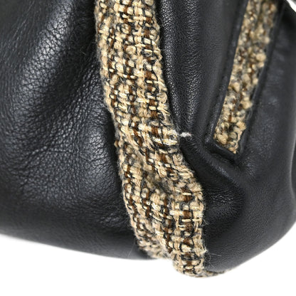 Chanel Black Calfskin Tweed Handbag