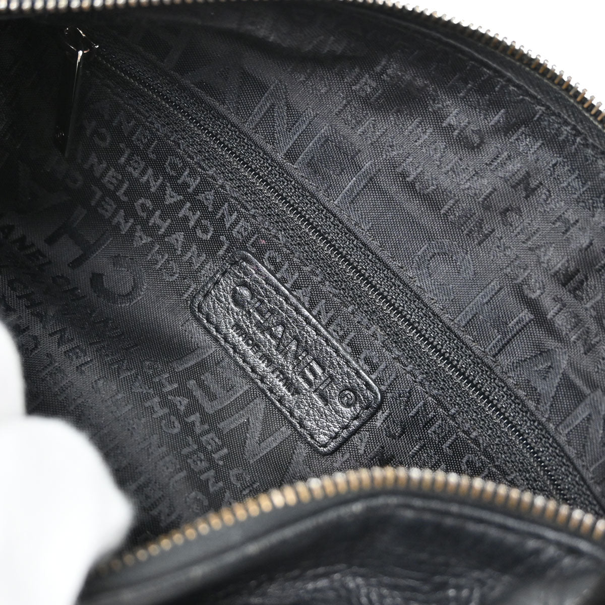 Chanel Black Calfskin Tweed Handbag