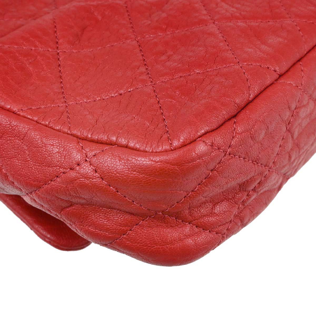 Chanel 2015-2016 Red Calfskin Easy Double Chain Flap Bag