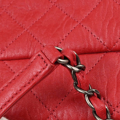 Chanel 2015-2016 Red Calfskin Easy Double Chain Flap Bag