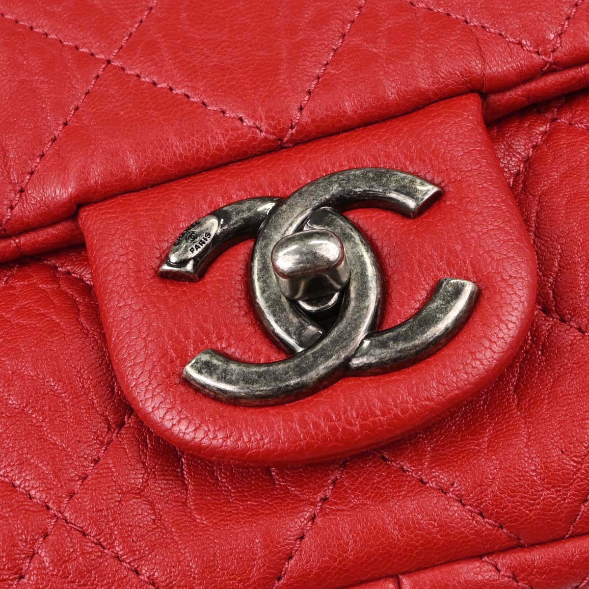 Chanel 2015-2016 Red Calfskin Easy Double Chain Flap Bag
