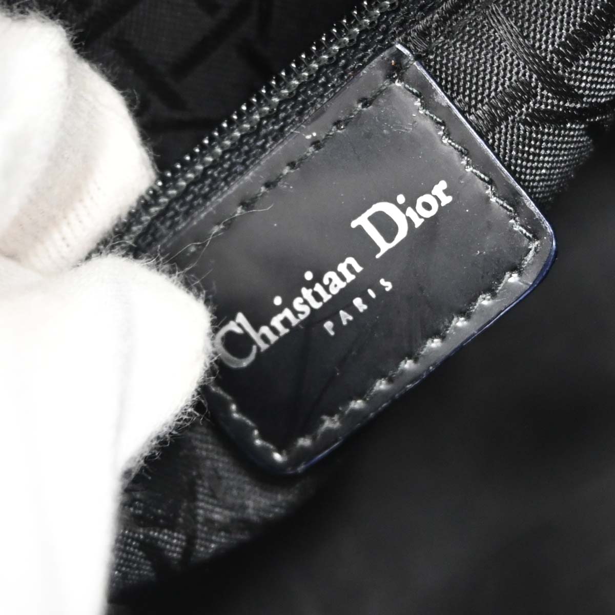 Christian Dior Black Pony Hair Leather Lady Dior 2way Shoulder Handbag
