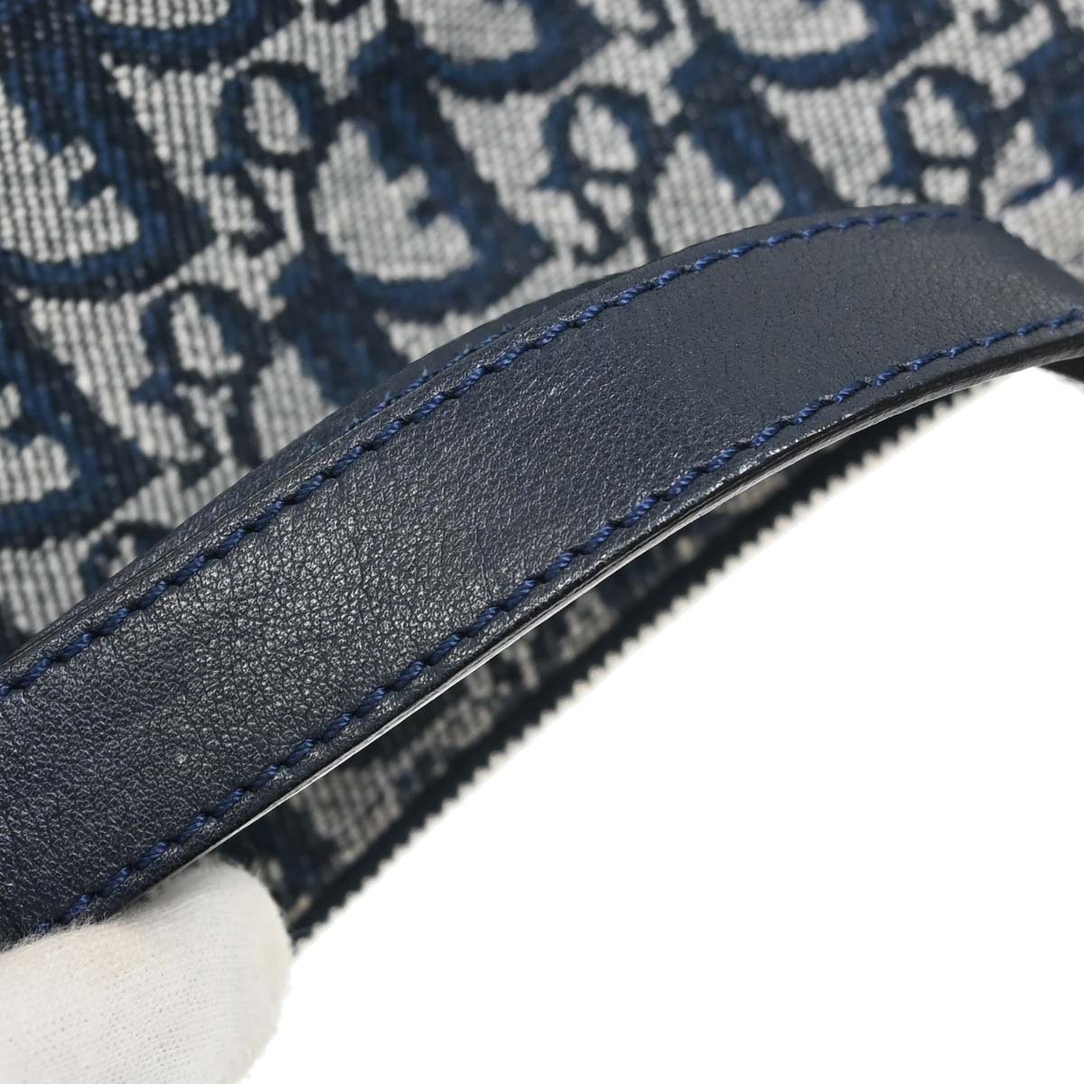 Christian Dior Navy Canvas Trotter Handbag