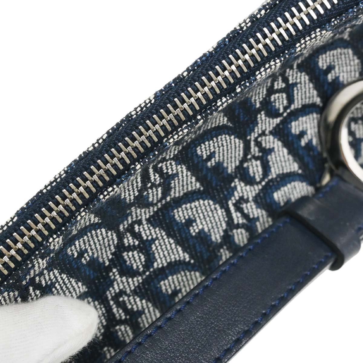 Christian Dior Navy Canvas Trotter Handbag