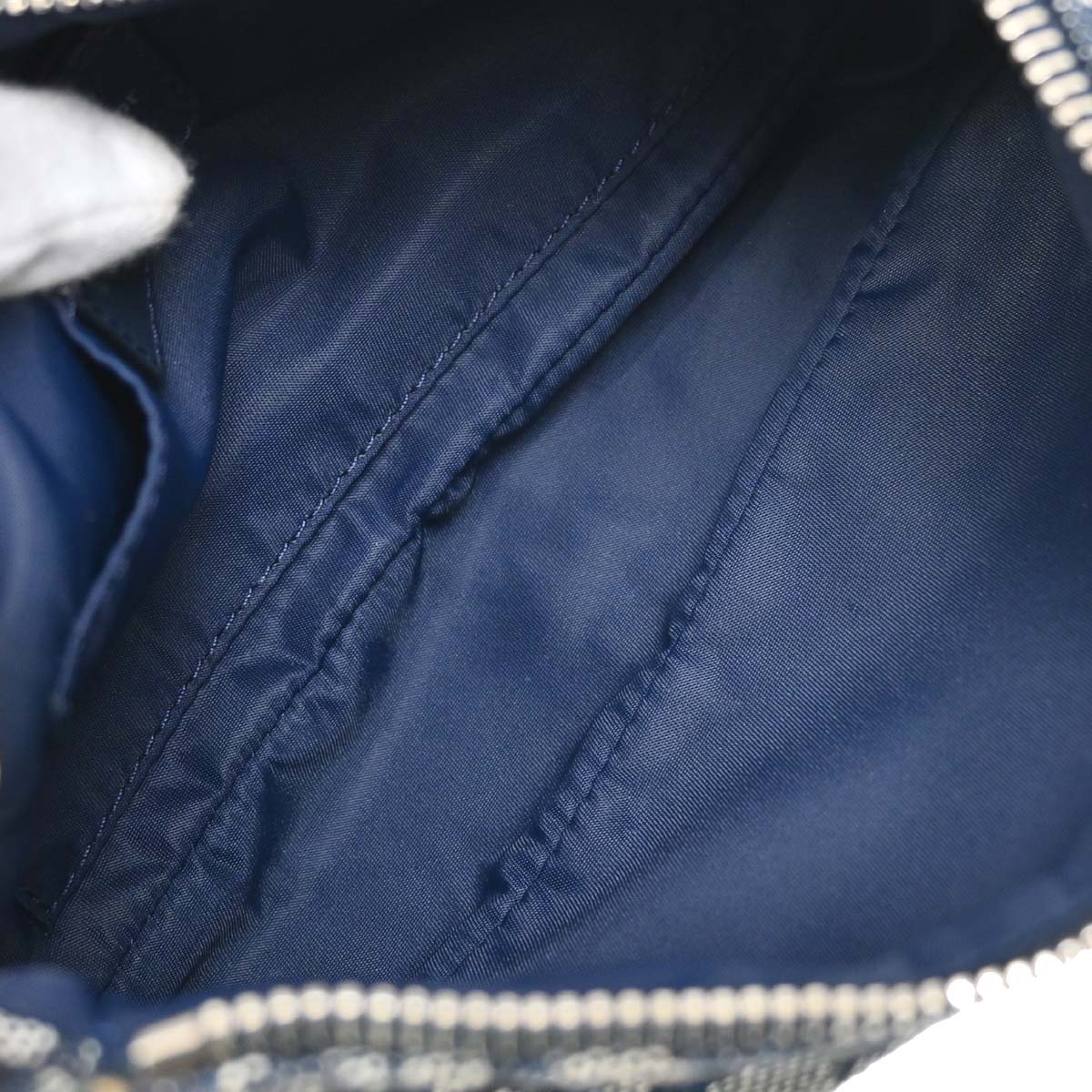 Christian Dior Navy Canvas Trotter Handbag