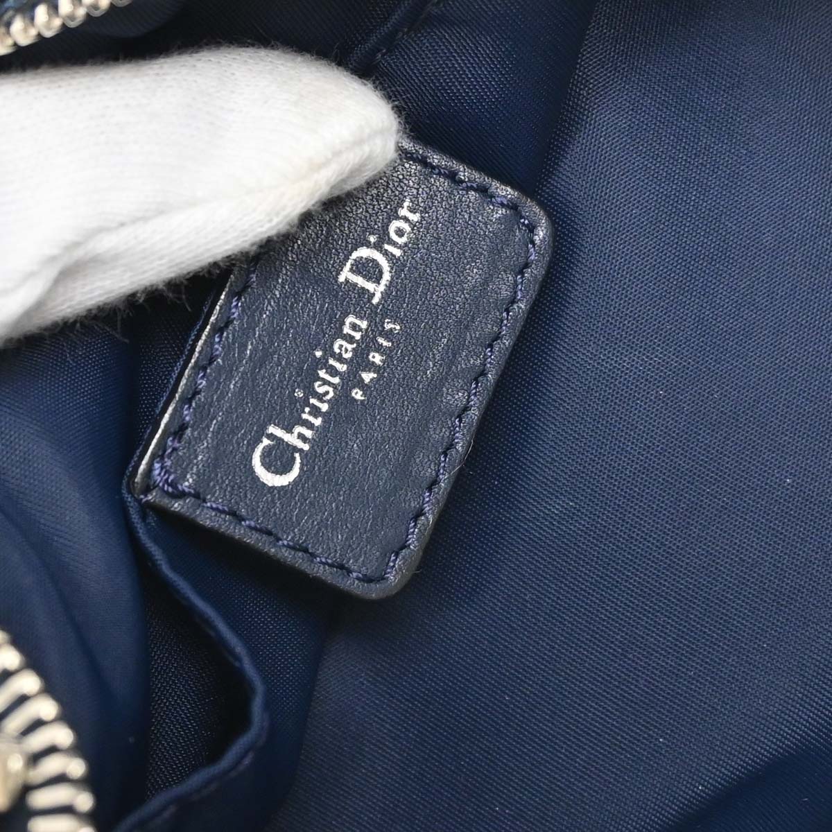 Christian Dior Navy Canvas Trotter Handbag