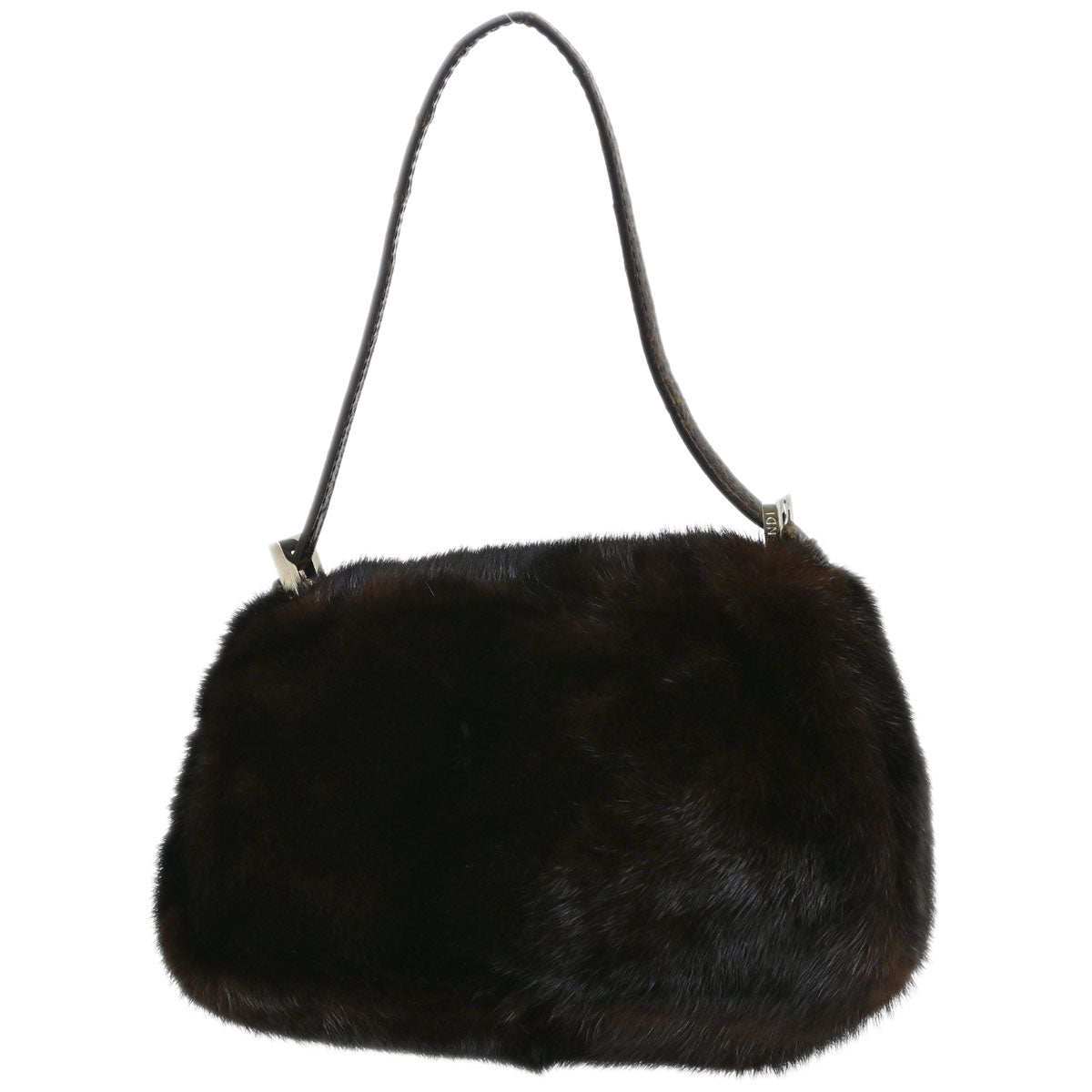 Fendi Brown * Mink Fur Crocodile Handbag