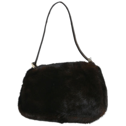 Fendi Brown * Mink Fur Crocodile Handbag