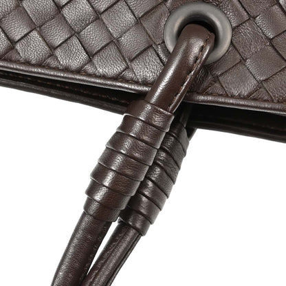 Bottega Veneta Brown Lambskin Intrecciato Tote Handbag