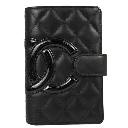 Chanel 2012 Black Calfskin Cambon Ligne Bifold Wallet
