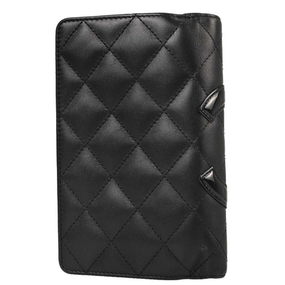 Chanel 2012 Black Calfskin Cambon Ligne Bifold Wallet