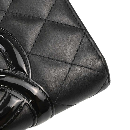 Chanel 2012 Black Calfskin Cambon Ligne Bifold Wallet