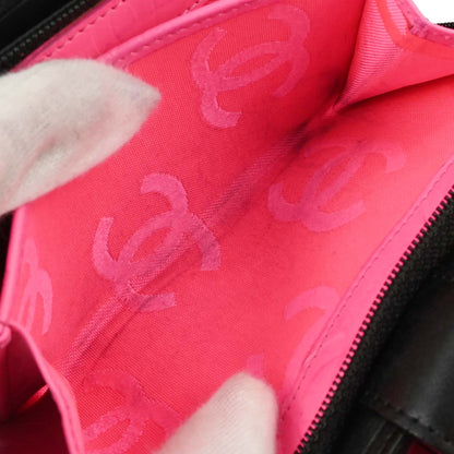 Chanel 2012 Black Calfskin Cambon Ligne Bifold Wallet