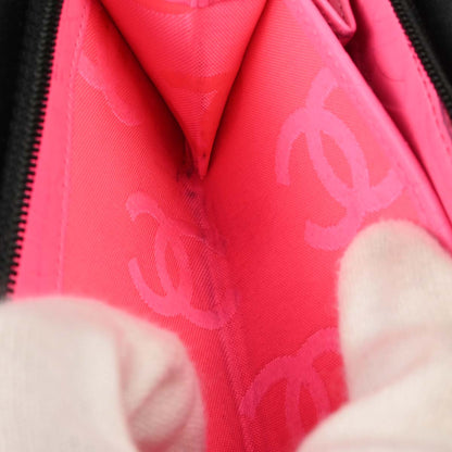 Chanel 2012 Black Calfskin Cambon Ligne Bifold Wallet