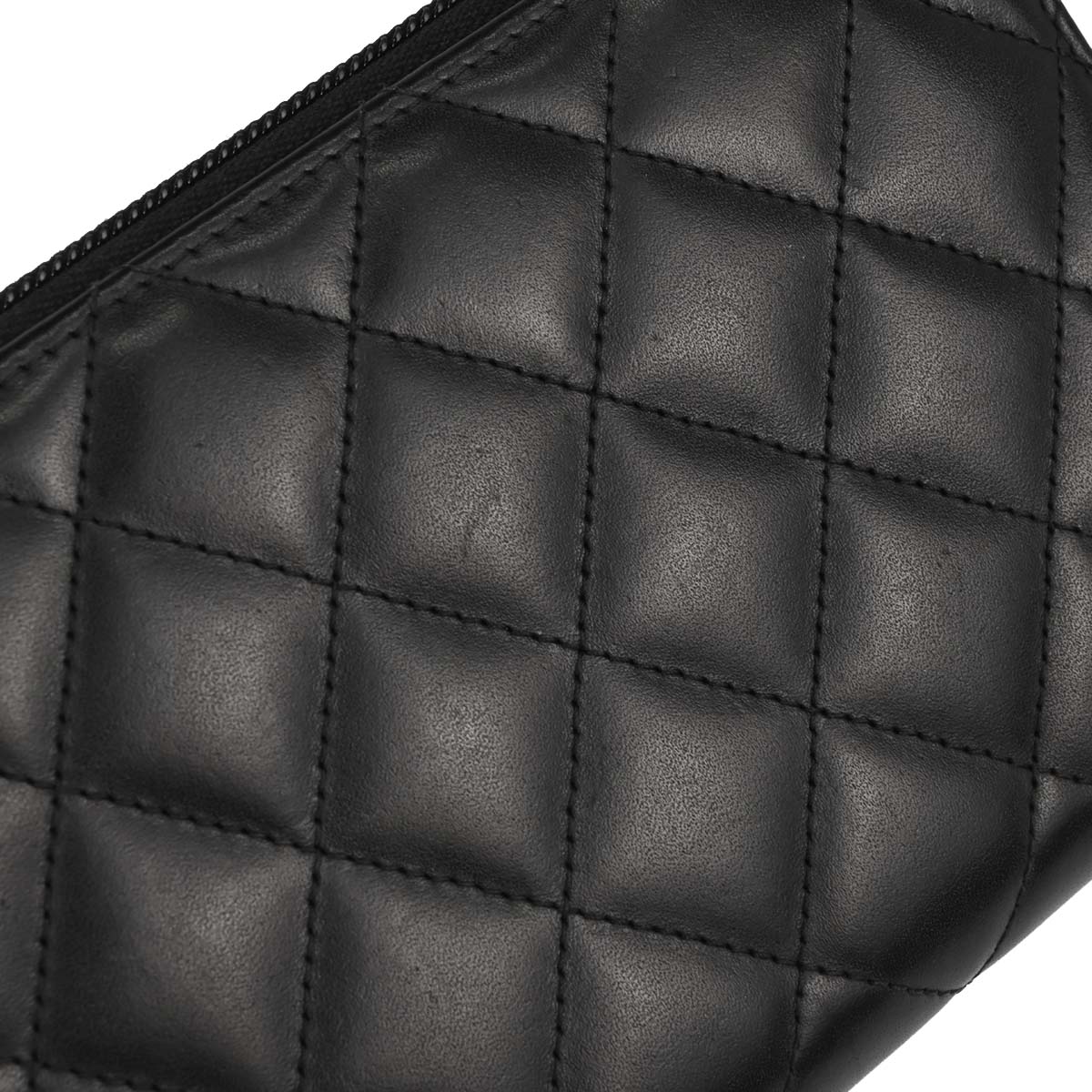 Chanel 2014-2015 Black Calfskin Cambon Ligne Zip Around Long Wallet