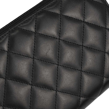 Chanel 2014-2015 Black Calfskin Cambon Ligne Zip Around Long Wallet