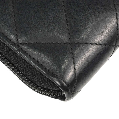 Chanel 2014-2015 Black Calfskin Cambon Ligne Zip Around Long Wallet