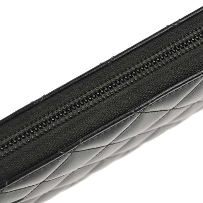 Chanel 2014-2015 Black Calfskin Cambon Ligne Zip Around Long Wallet