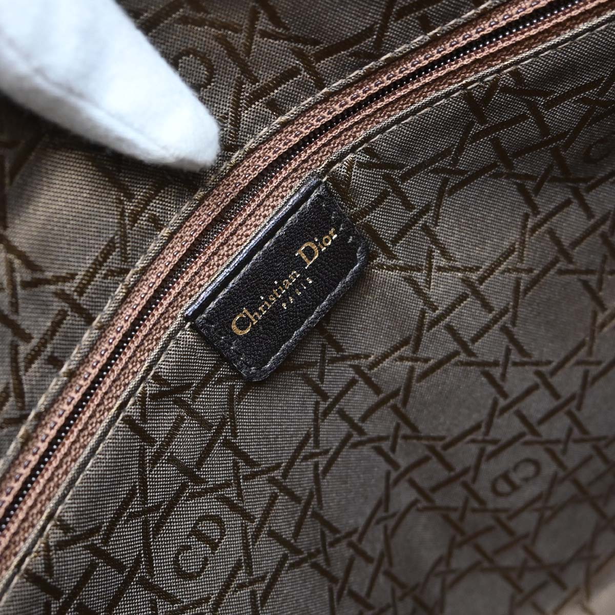 Christian Dior Brown Lambskin Lady Dior Cannage 2way Shoulder Handbag