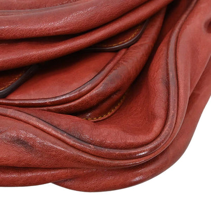 Christian Dior Red Leather Vintage Finish Gaucho Shoulder Bag