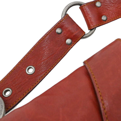 Christian Dior Red Leather Vintage Finish Gaucho Shoulder Bag