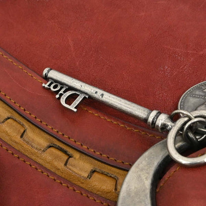 Christian Dior Red Leather Vintage Finish Gaucho Shoulder Bag