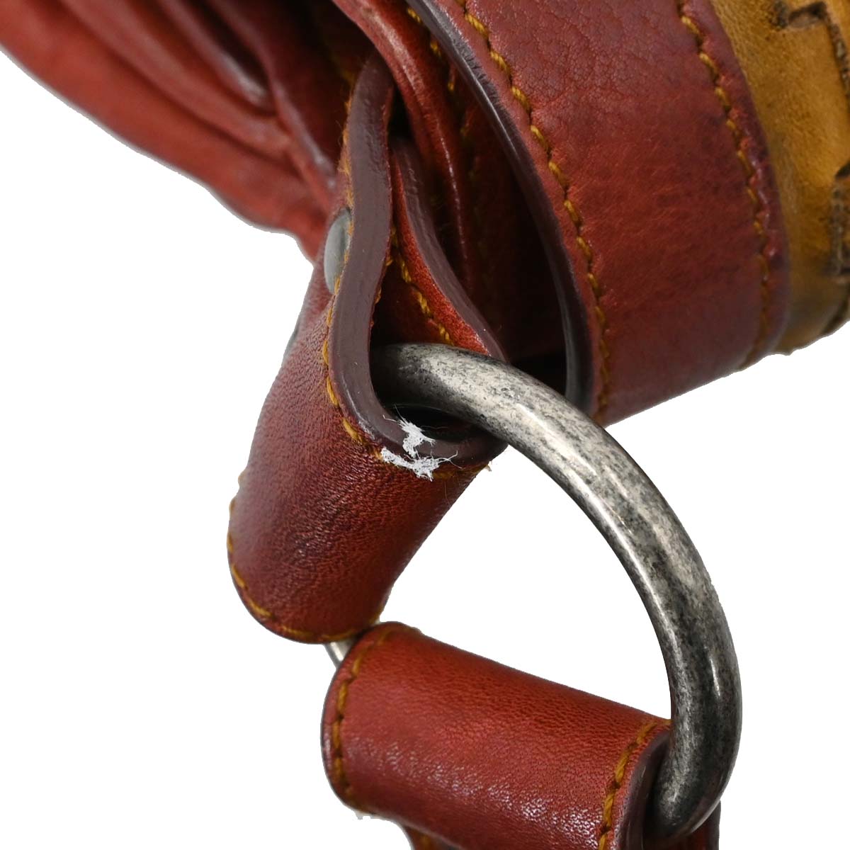 Christian Dior Red Leather Vintage Finish Gaucho Shoulder Bag