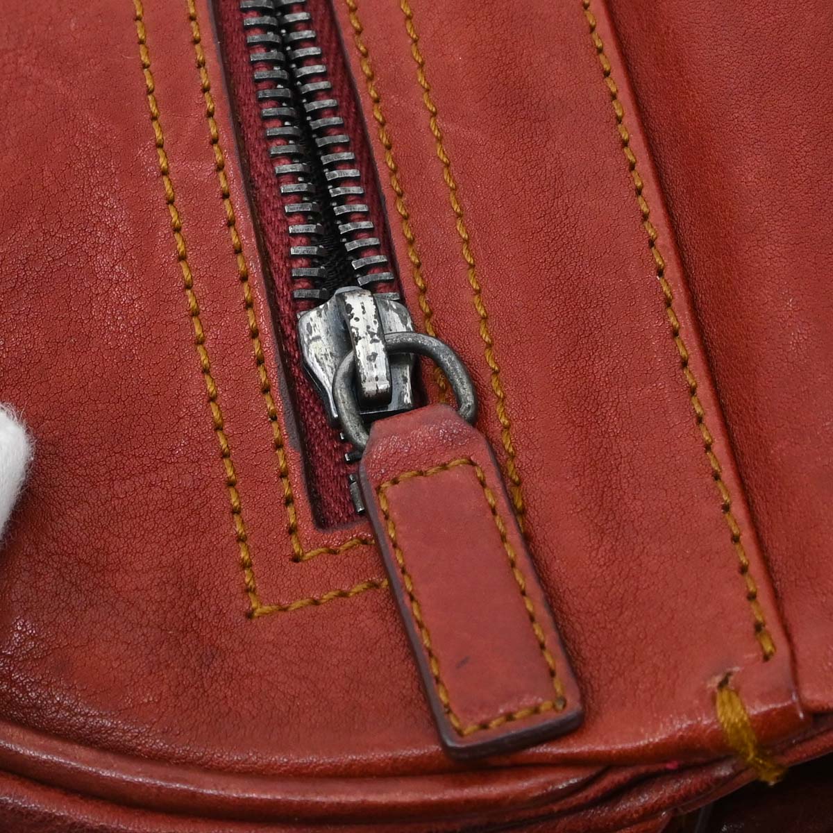 Christian Dior Red Leather Vintage Finish Gaucho Shoulder Bag