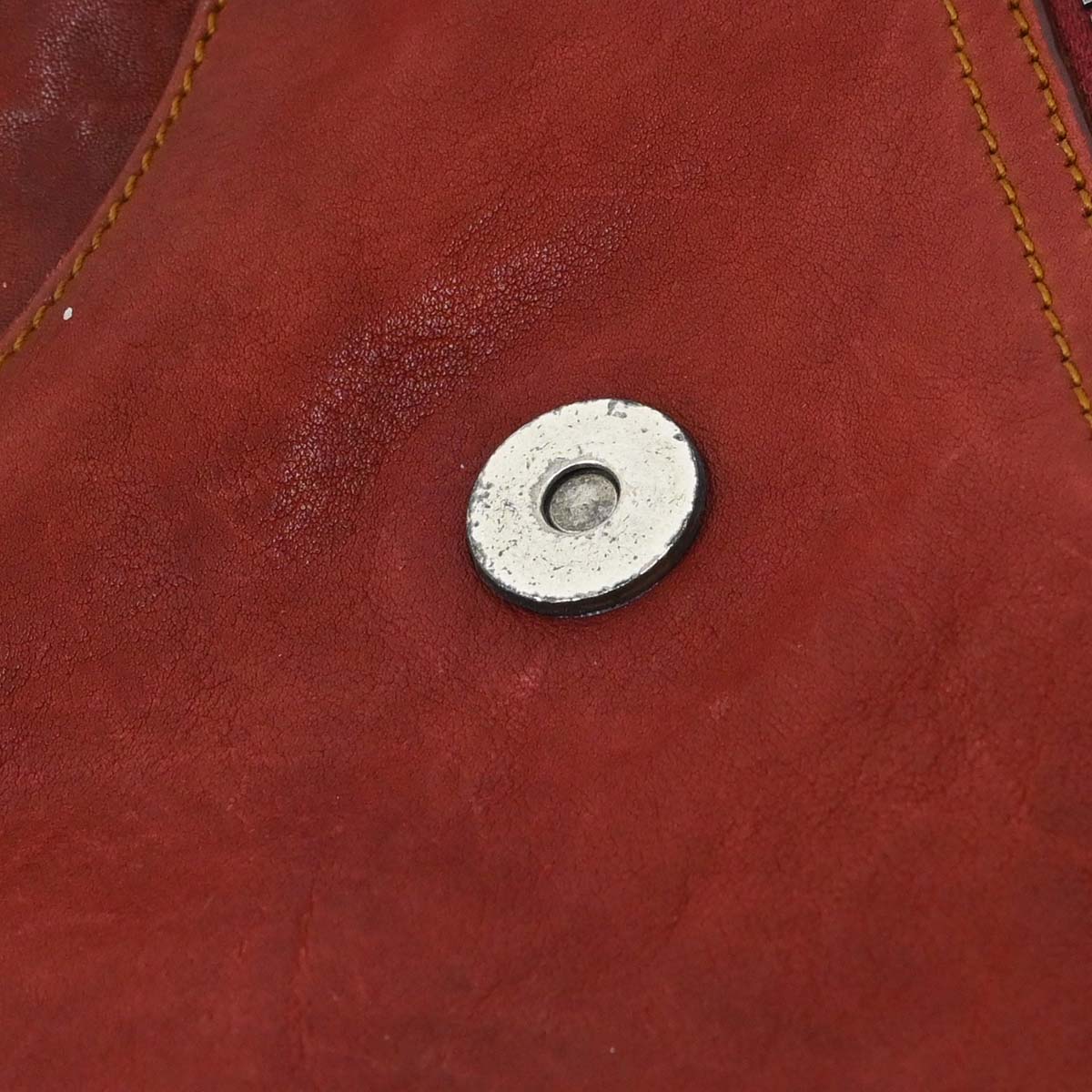 Christian Dior Red Leather Vintage Finish Gaucho Shoulder Bag