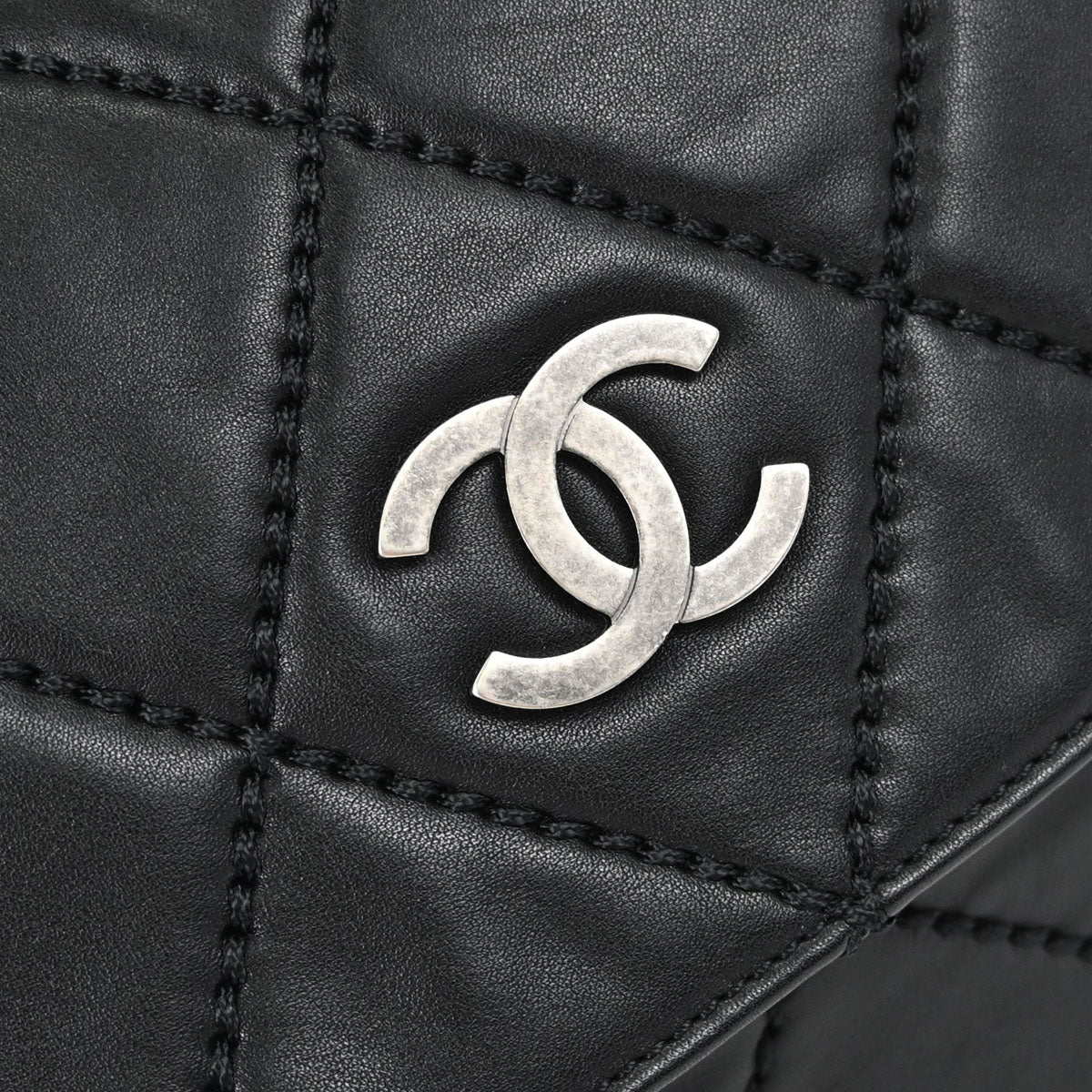 Chanel Black Calfskin Wild Stitch Handbag