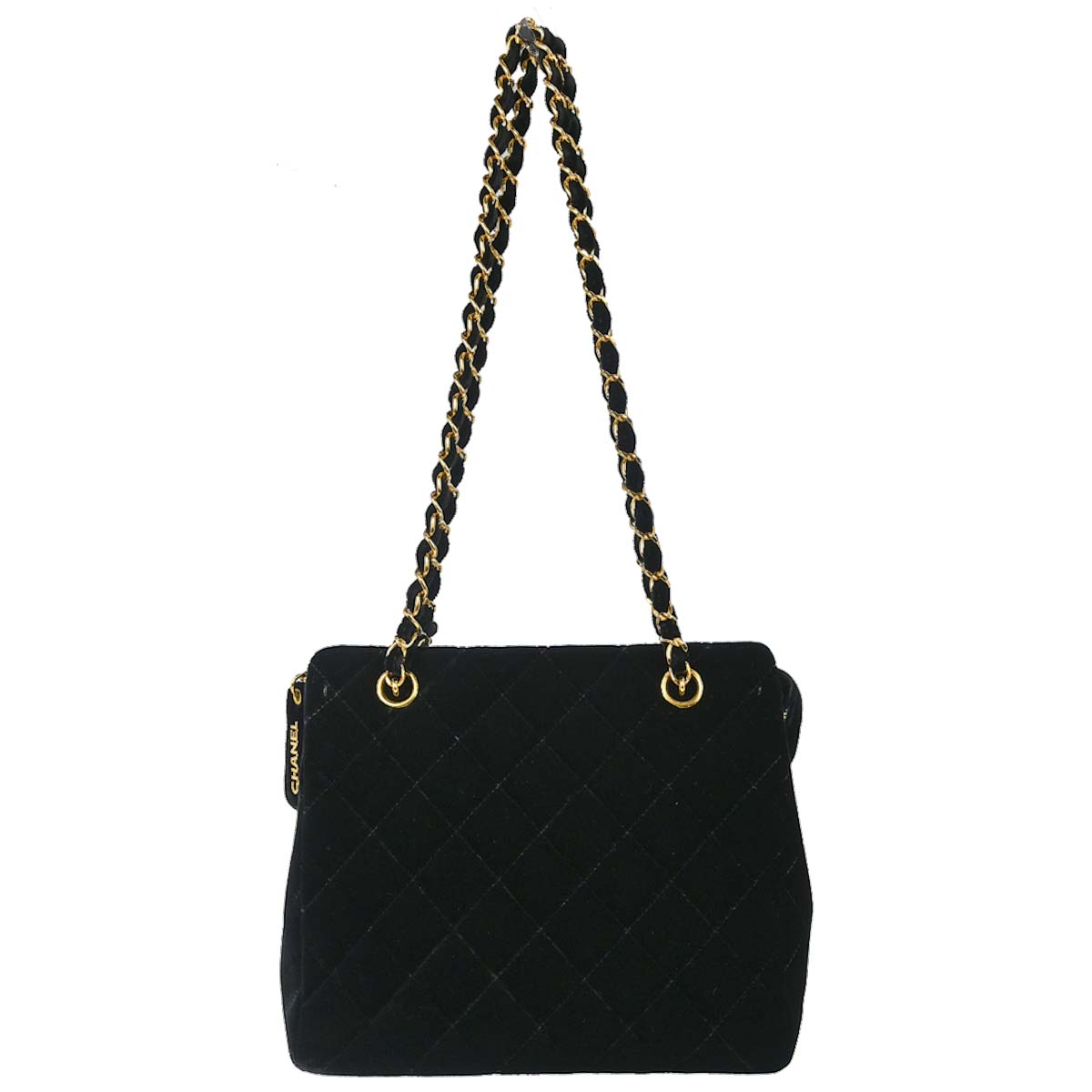 Chanel Black Velvet Shoulder Bag