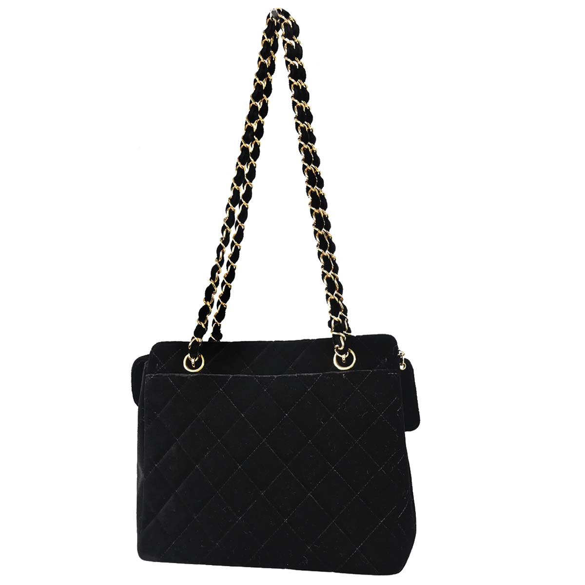 Chanel Black Velvet Shoulder Bag