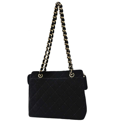Chanel Black Velvet Shoulder Bag