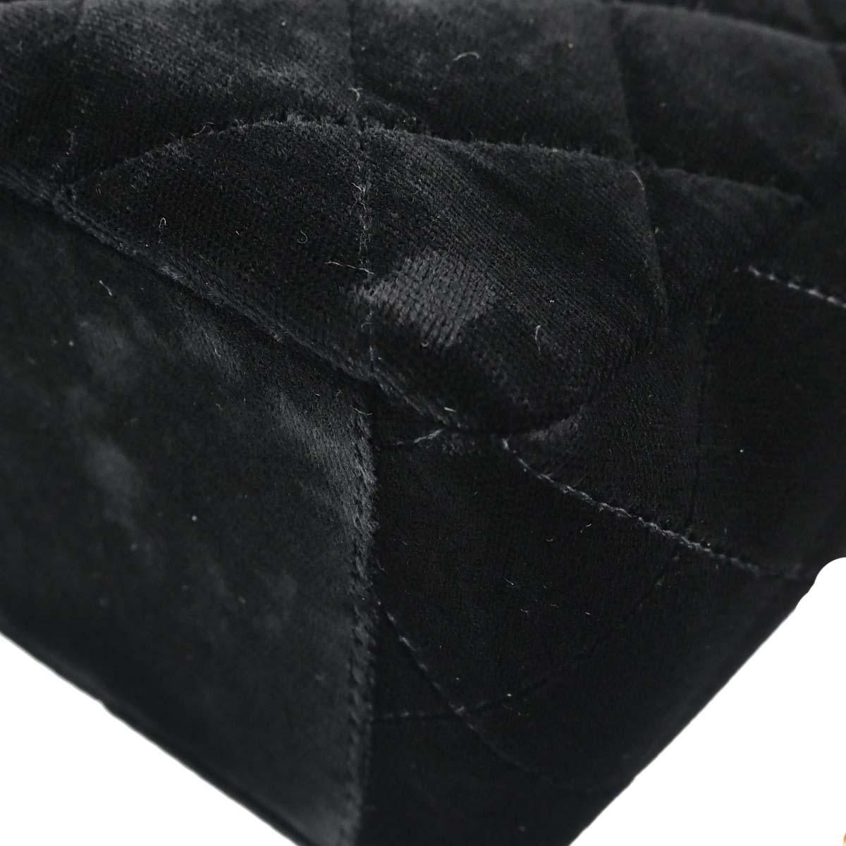 Chanel Black Velvet Shoulder Bag