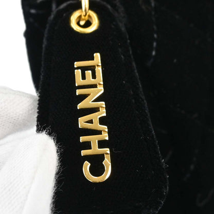Chanel Black Velvet Shoulder Bag