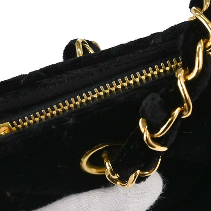 Chanel Black Velvet Shoulder Bag