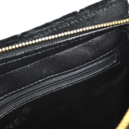 Chanel Black Velvet Shoulder Bag