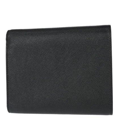 Prada Black Leather Trifold Wallet