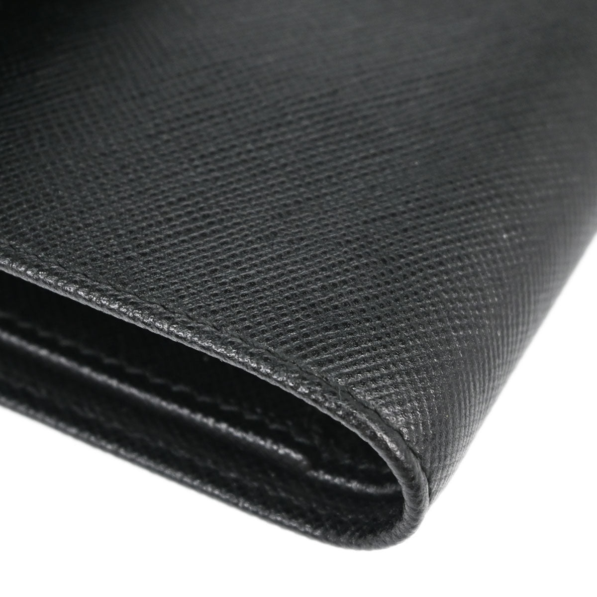 Prada Black Leather Trifold Wallet