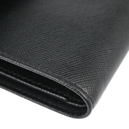 Prada Black Leather Trifold Wallet