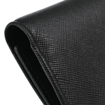 Prada Black Leather Trifold Wallet
