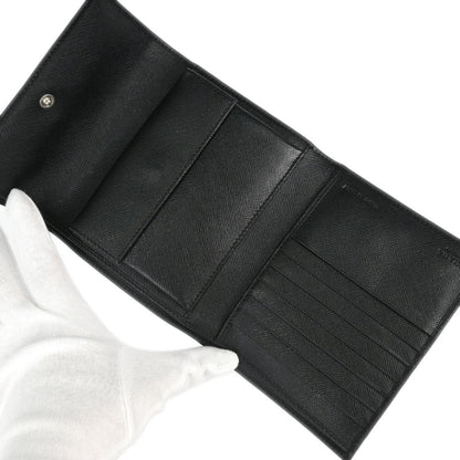 Prada Black Leather Trifold Wallet